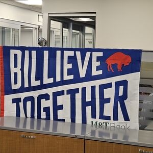 Buffalo Bills Blue and Red 'Billieve Together' Flag
